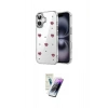 MARSİLYAN™- iPhone 16 Kılıf Yörünge Form - Şeffaf Pasifik Cam Ekran Koruyucu