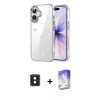 MARSİLYAN™- iPhone 16 Kılıf Yörünge Form - Siyah Bilvis 5in1 3D Magic Cam Ekran Koruyucu + PVD Metal Kamera Lens - YL