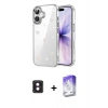 MARSİLYAN™- iPhone 16 Kılıf Yörünge Form - Siyah Bilvis 5in1 3D Magic Cam Ekran Koruyucu + PVD Metal Kamera Lens - PE