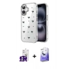 MARSİLYAN™- iPhone 16 Kılıf Yörünge Form - Siyah Bilvis 5in1 5D Magic Hayalet Cam Ekran Koruyucu + Bilvis Titan Kamera Lens - GS