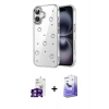 MARSİLYAN™- iPhone 16 Kılıf Yörünge Form - Siyah Bilvis 5in1 5D Magic Hayalet Cam Ekran Koruyucu + Bilvis Titan Kamera Lens - PE