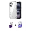 MARSİLYAN™- iPhone 16 Kılıf Yörünge Form - Siyah Bilvis 5in1 5D Magic Hayalet Cam Ekran Koruyucu + Bilvis Titan Kamera Lens - GS