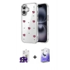 MARSİLYAN™- iPhone 16 Kılıf Yörünge Form - Siyah Bilvis 5in1 5D Magic Hayalet Cam Ekran Koruyucu + Bilvis Titan Kamera Lens - SH