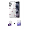 MARSİLYAN™- iPhone 16 Kılıf Yörünge Form - Siyah Bilvis 5in1 5D Magic Hayalet Cam Ekran Koruyucu + Bilvis Titan Kamera Lens - PE