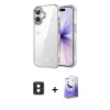 MARSİLYAN™- iPhone 16 Kılıf Yörünge Form - Siyah Bilvis 5in1 5D Magic Hayalet Cam Ekran Koruyucu + PVD Metal Kamera Lens - MI