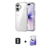 MARSİLYAN™- iPhone 16 Kılıf Yörünge Form - Siyah Bilvis 5in1 5D Magic Hayalet Cam Ekran Koruyucu + PVD Metal Kamera Lens - YL