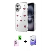 MARSİLYAN™- iPhone 16 Kılıf Yörünge Form - Siyah Bilvis 5in1 5D Magic Hayalet Cam Ekran Koruyucu + Raze Metal Kamera Lens - PE