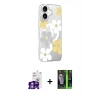 MARSİLYAN™- iPhone 16 Kılıf Yörünge Işık Prime - Şeffaf 360 Full Body Arka Koruyucu + Bilvis Titan Kamera Lens - GS
