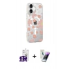 MARSİLYAN™- iPhone 16 Kılıf Yörünge Işık Prime - Şeffaf Pasifik Cam Ekran Koruyucu + Bilvis Titan Kamera Lens - PE