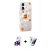 MARSİLYAN™- iPhone 16 Kılıf Yörünge Işık Prime - Şeffaf Pasifik Cam Ekran Koruyucu + Bilvis Titan Kamera Lens - YL