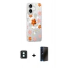 MARSİLYAN™- iPhone 16 Kılıf Yörünge Işık Prime - Siyah 3D Antistatik Hayalet Cam Ekran Koruyucu + PVD Metal Kamera Lens - YL