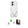 MARSİLYAN™- iPhone 16 Kılıf Yörünge Işık Prime - Siyah 3D Antistatik Mat Seramik Nano Ekran Koruyucu + Raze Metal Kamera Lens - BZ