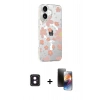 MARSİLYAN™- iPhone 16 Kılıf Yörünge Işık Prime - Siyah 3D Antistatik Mat Seramik Nano Ekran Koruyucu + PVD Metal Kamera Lens - PE