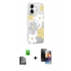 MARSİLYAN™- iPhone 16 Kılıf Yörünge Işık Prime - Siyah 3D Antistatik Mat Seramik Nano Ekran Koruyucu + Raze Metal Kamera Lens - SH