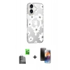 MARSİLYAN™- iPhone 16 Kılıf Yörünge Işık Prime - Siyah 3D Antistatik Mat Seramik Nano Ekran Koruyucu + Raze Metal Kamera Lens - SH