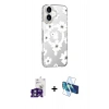 MARSİLYAN™- iPhone 16 Kılıf Yörünge Işık Prime - Siyah 3D Antistatik Seramik Nano Ekran Koruyucu + Bilvis Titan Kamera Lens - YL
