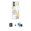 MARSİLYAN™- iPhone 16 Kılıf Yörünge Işık Prime - Siyah 3D Antistatik Seramik Nano Ekran Koruyucu + PVD Metal Kamera Lens - YL
