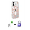 MARSİLYAN™- iPhone 16 Kılıf Yörünge Işık Prime - Siyah Bilvis 5in1 5D Magic Hayalet Cam Ekran Koruyucu + Beyaz Raze Metal Kamera Lens