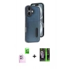 MARSİLYAN™- iPhone 16 Kılıf Yörünge Işık Serisi - Şeffaf 360 Full Body Arka Koruyucu + Raze Metal Kamera Lens - PE