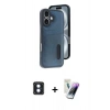 MARSİLYAN™- iPhone 16 Kılıf Yörünge Işık Serisi - Şeffaf Pasifik Cam Ekran Koruyucu + PVD Metal Kamera Lens - MI