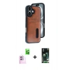 MARSİLYAN™- iPhone 16 Kılıf Yörünge Işık Serisi - Siyah 360 Mat Full Body Arka Koruyucu + Raze Metal Kamera Lens - PE