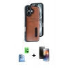 MARSİLYAN™- iPhone 16 Kılıf Yörünge Işık Serisi - Siyah 3D Antistatik Mat Seramik Nano Ekran Koruyucu + Raze Metal Kamera Lens - LT