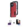 MARSİLYAN™- iPhone 16 Kılıf Yörünge Işık Serisi - Siyah 3D Antistatik Mat Seramik Nano Ekran Koruyucu + Bilvis Titan Kamera Lens - PE
