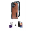 MARSİLYAN™- iPhone 16 Kılıf Yörünge Işık Serisi - Siyah 3D Antistatik Mat Seramik Nano Ekran Koruyucu + Bilvis Titan Kamera Lens - PE