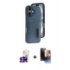 MARSİLYAN™- iPhone 16 Kılıf Yörünge Işık Serisi - Siyah 3D Antistatik Mat Seramik Nano Ekran Koruyucu + Bilvis Titan Kamera Lens - PE