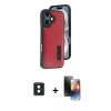 MARSİLYAN™- iPhone 16 Kılıf Yörünge Işık Serisi - Siyah 3D Antistatik Mat Seramik Nano Ekran Koruyucu + PVD Metal Kamera Lens - YL