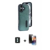 MARSİLYAN™- iPhone 16 Kılıf Yörünge Işık Serisi - Siyah 3D Antistatik Mat Seramik Nano Ekran Koruyucu + PVD Metal Kamera Lens - YL