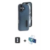 MARSİLYAN™- iPhone 16 Kılıf Yörünge Işık Serisi - Siyah 3D Antistatik Seramik Nano Ekran Koruyucu + PVD Metal Kamera Lens - MI