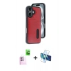 MARSİLYAN™- iPhone 16 Kılıf Yörünge Işık Serisi - Siyah 3D Antistatik Seramik Nano Ekran Koruyucu + Raze Metal Kamera Lens - PE