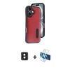 MARSİLYAN™- iPhone 16 Kılıf Yörünge Işık Serisi - Siyah 3D Antistatik Seramik Nano Ekran Koruyucu + PVD Metal Kamera Lens - PE
