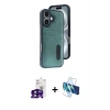 MARSİLYAN™- iPhone 16 Kılıf Yörünge Işık Serisi - Siyah 3D Antistatik Seramik Nano Ekran Koruyucu + Bilvis Titan Kamera Lens - SH