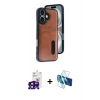 MARSİLYAN™- iPhone 16 Kılıf Yörünge Işık Serisi - Siyah 3D Antistatik Seramik Nano Ekran Koruyucu + Bilvis Titan Kamera Lens - SH