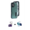 MARSİLYAN™- iPhone 16 Kılıf Yörünge Işık Serisi - Siyah 3D Antistatik Seramik Nano Ekran Koruyucu + Bilvis Titan Kamera Lens - YL