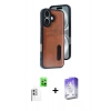 MARSİLYAN™- iPhone 16 Kılıf Yörünge Işık Serisi - Siyah Bilvis 5in1 3D Magic Cam Ekran Koruyucu + Raze Metal Kamera Lens - BZ