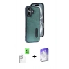 MARSİLYAN™- iPhone 16 Kılıf Yörünge Işık Serisi - Siyah Bilvis 5in1 3D Magic Cam Ekran Koruyucu + Raze Metal Kamera Lens - BZ