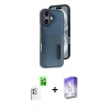 MARSİLYAN™- iPhone 16 Kılıf Yörünge Işık Serisi - Siyah Bilvis 5in1 3D Magic Cam Ekran Koruyucu + Raze Metal Kamera Lens - BZ
