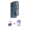 MARSİLYAN™- iPhone 16 Kılıf Yörünge Işık Serisi - Siyah Bilvis 5in1 3D Magic Cam Ekran Koruyucu + Bilvis Titan Kamera Lens - GS