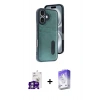 MARSİLYAN™- iPhone 16 Kılıf Yörünge Işık Serisi - Siyah Bilvis 5in1 3D Magic Cam Ekran Koruyucu + Bilvis Titan Kamera Lens - GS
