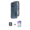 MARSİLYAN™- iPhone 16 Kılıf Yörünge Işık Serisi - Siyah Bilvis 5in1 3D Magic Cam Ekran Koruyucu + PVD Metal Kamera Lens - MI