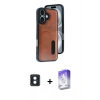 MARSİLYAN™- iPhone 16 Kılıf Yörünge Işık Serisi - Siyah Bilvis 5in1 3D Magic Cam Ekran Koruyucu + PVD Metal Kamera Lens - MI