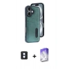 MARSİLYAN™- iPhone 16 Kılıf Yörünge Işık Serisi - Siyah Bilvis 5in1 3D Magic Cam Ekran Koruyucu + PVD Metal Kamera Lens - MI
