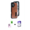 MARSİLYAN™- iPhone 16 Kılıf Yörünge Işık Serisi - Siyah Bilvis 5in1 3D Magic Cam Ekran Koruyucu + Raze Metal Kamera Lens - PE