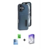 MARSİLYAN™- iPhone 16 Kılıf Yörünge Işık Serisi - Siyah Bilvis 5in1 3D Magic Cam Ekran Koruyucu + Raze Metal Kamera Lens - LT