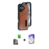MARSİLYAN™- iPhone 16 Kılıf Yörünge Işık Serisi - Siyah Bilvis 5in1 3D Magic Cam Ekran Koruyucu + Raze Metal Kamera Lens - SH
