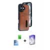 MARSİLYAN™- iPhone 16 Kılıf Yörünge Işık Serisi - Siyah Bilvis 5in1 3D Magic Cam Ekran Koruyucu + Raze Metal Kamera Lens - LT