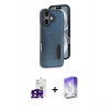 MARSİLYAN™- iPhone 16 Kılıf Yörünge Işık Serisi - Siyah Bilvis 5in1 3D Magic Cam Ekran Koruyucu + Bilvis Titan Kamera Lens - SH
